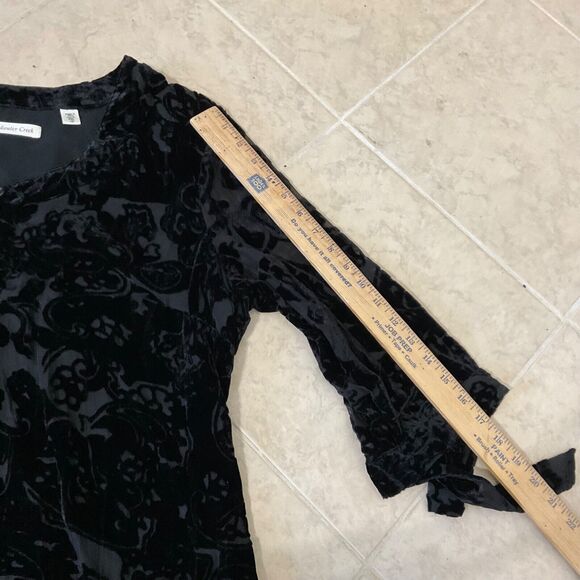 Coldwater Creek Velvet Burnout Blouse top petite XL whimsy Goth Fairy Grunge - Picture 8 of 12